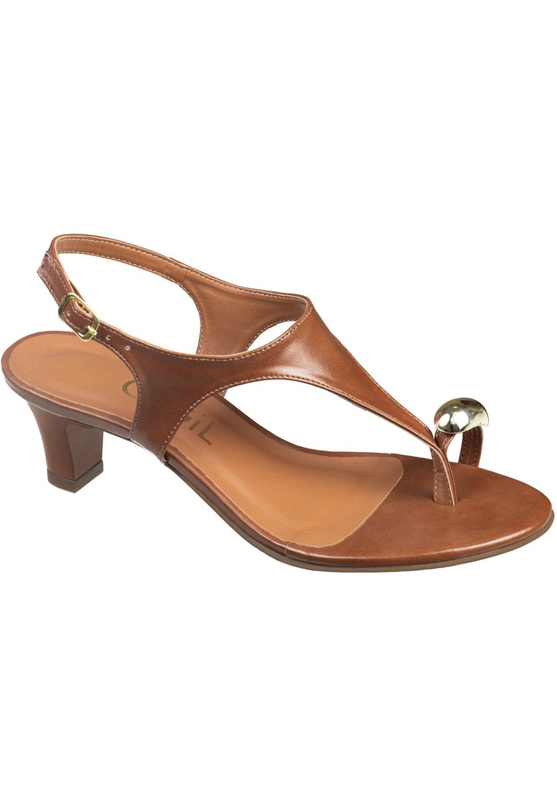 Vista 3 Sandália Feminina GiGiL STira Thong de Dedo Ring Toe Detalhe Metalizado Confortável preto Gigil preto