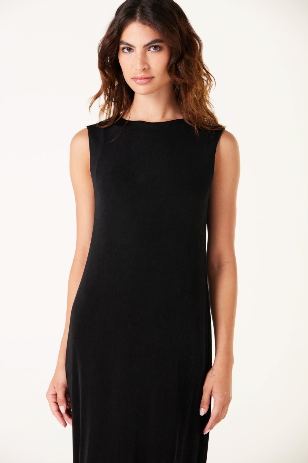 Vista 3 Vestido Midi Traymon Com Fendas preto Traymon preto