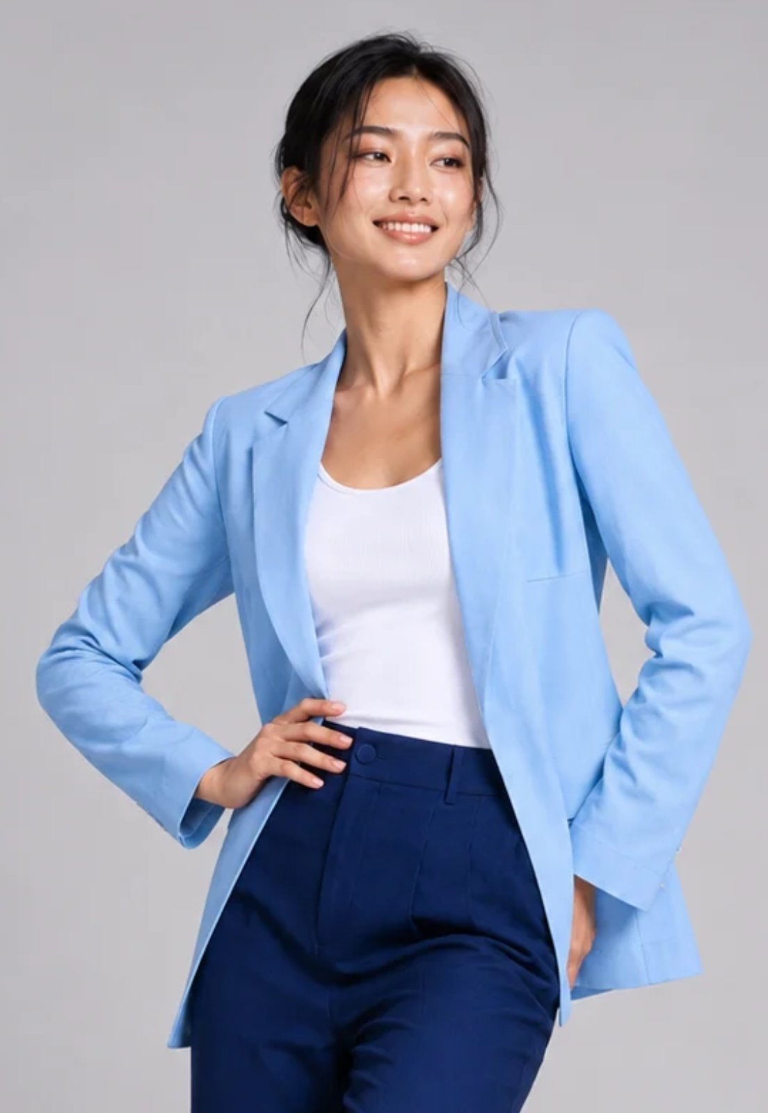 Blazer de Linho Salvatore azul