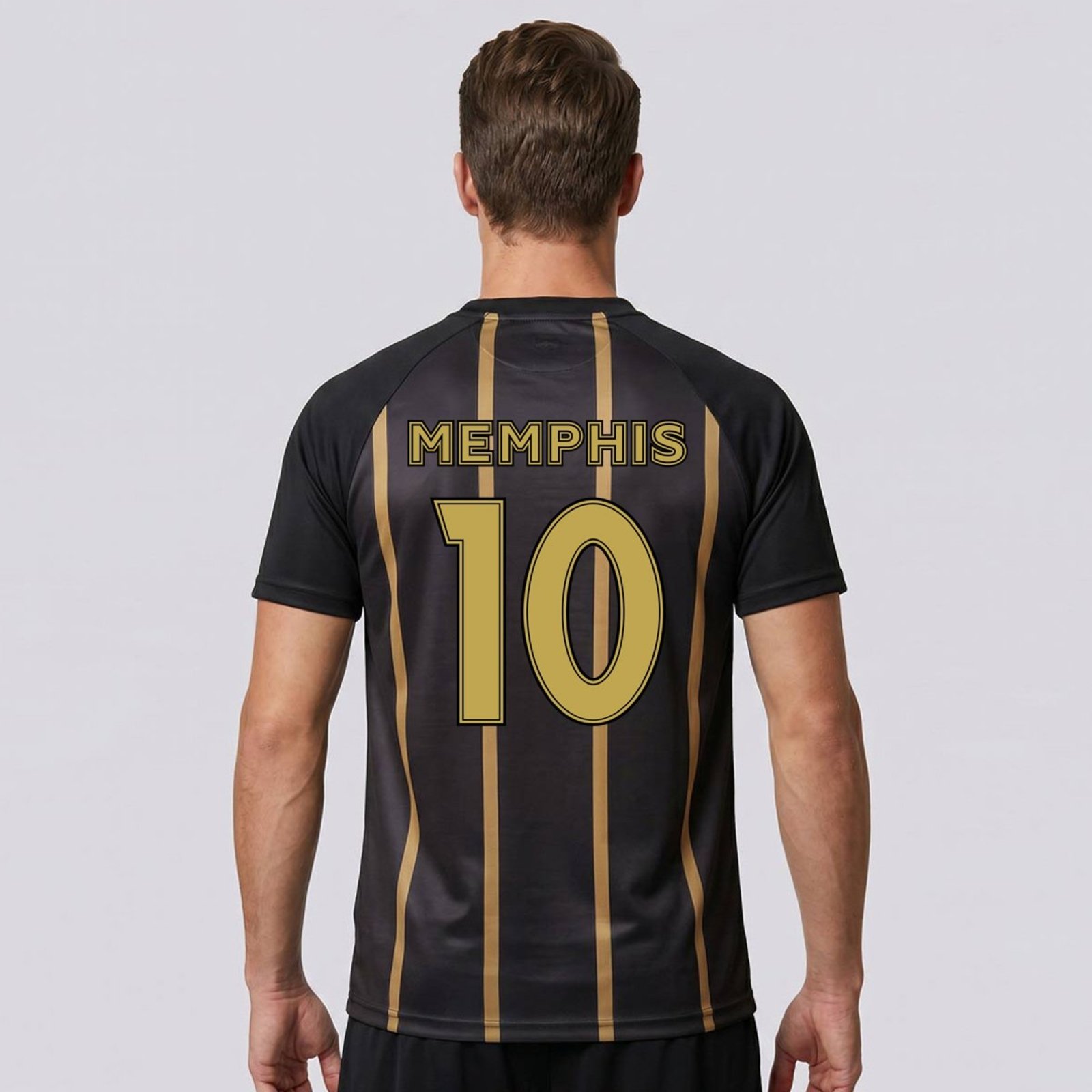 Camisa Corinthians Logo Preta e Dourada 10 Memphis