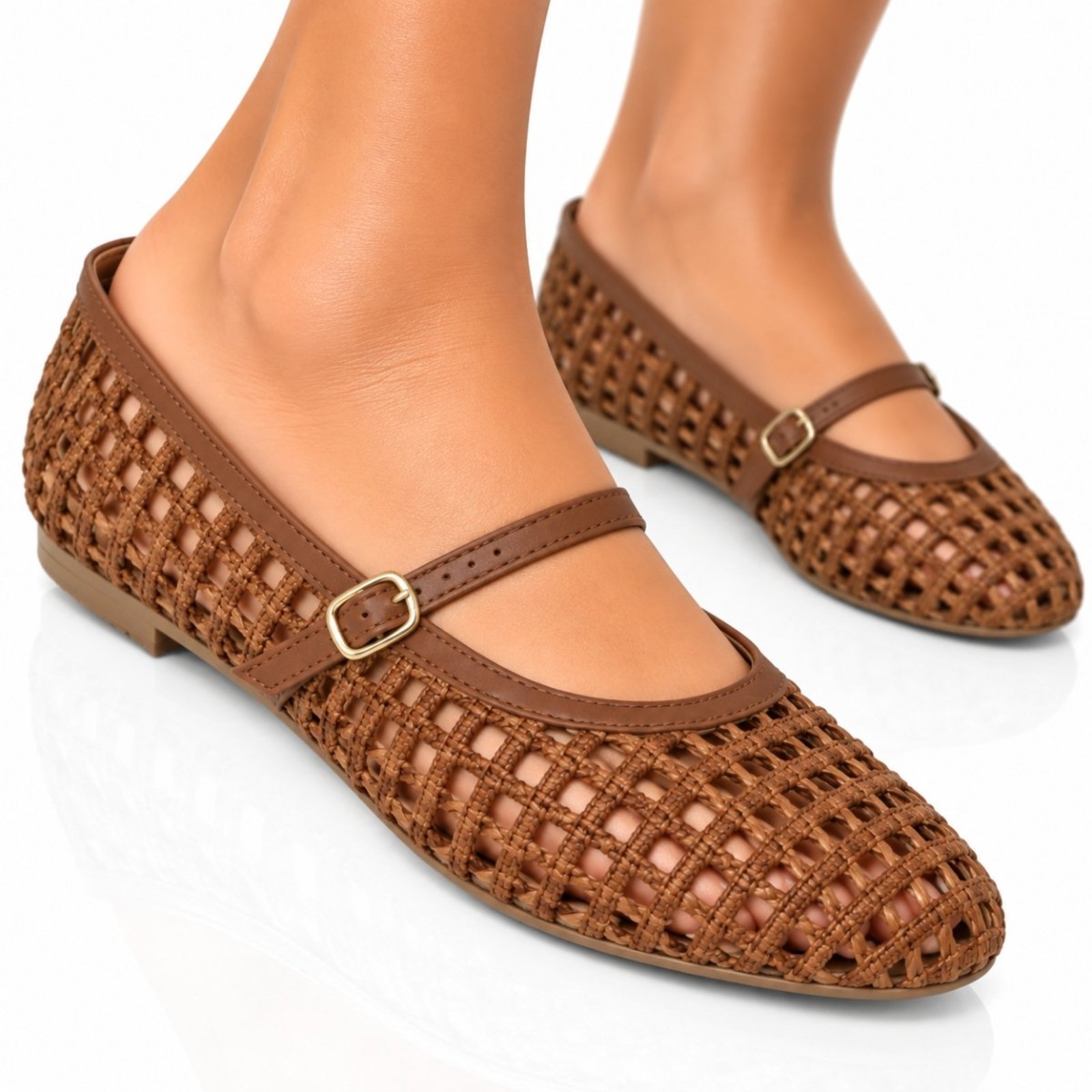 Sapatilha Tramada Hannah Footwear Redinha Vazada Vintage 5409 Buzios Marrom