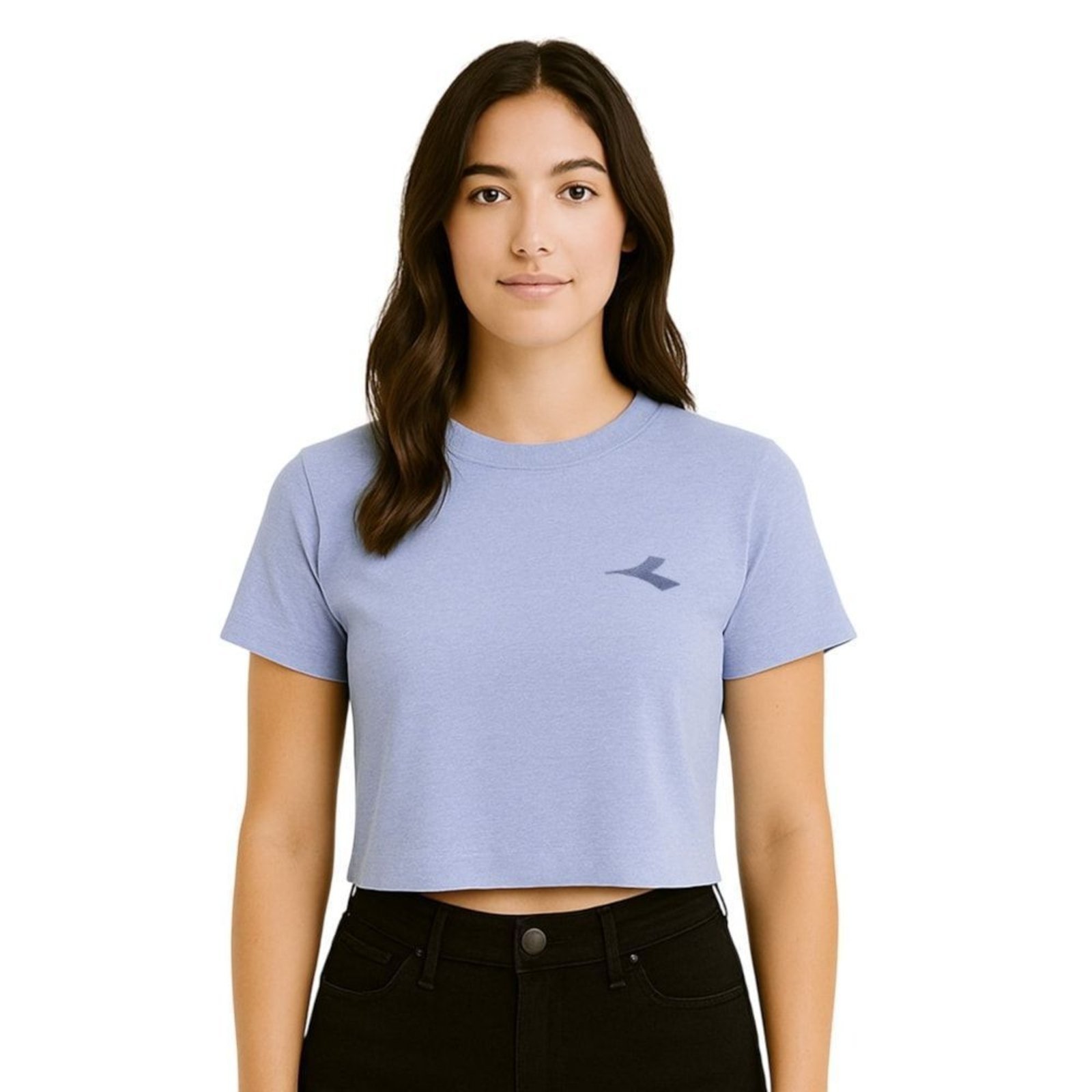 Camiseta Cropped Diadora Small Logo Uno Feminina – Azul – diadora