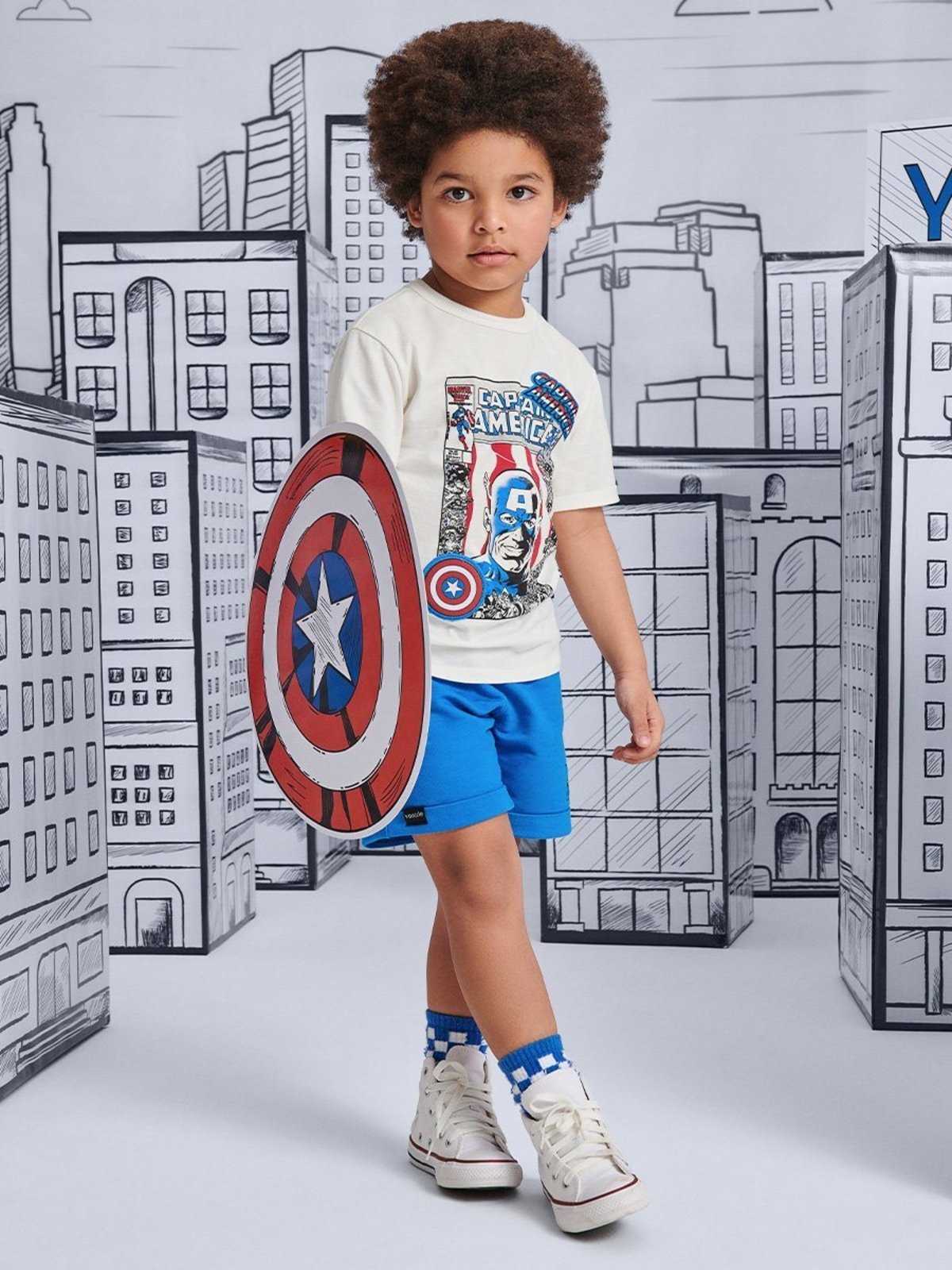 Infantil - Conjunto Estampado Capitão América de Moletom