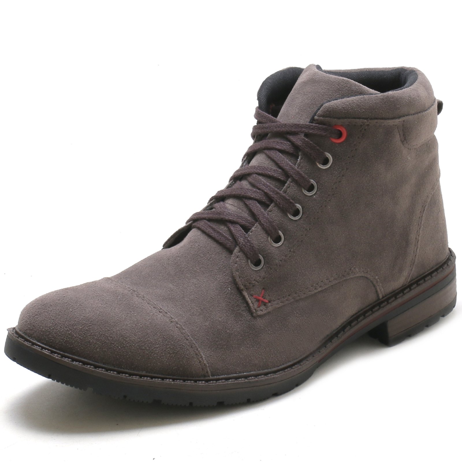 Bota Masculina RR Botas Country Camurça Casual Chelsea Conforto Coturno Cinza