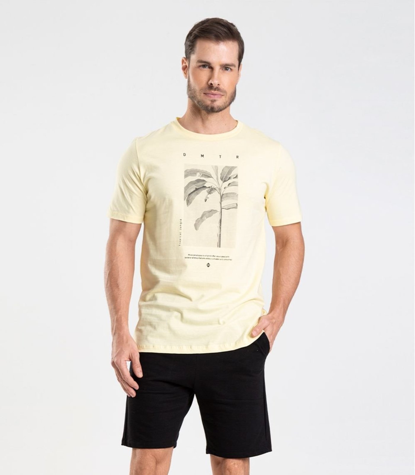 Vista 2 Bermuda em Moletom Masculina Diametro preto Diametro preto
