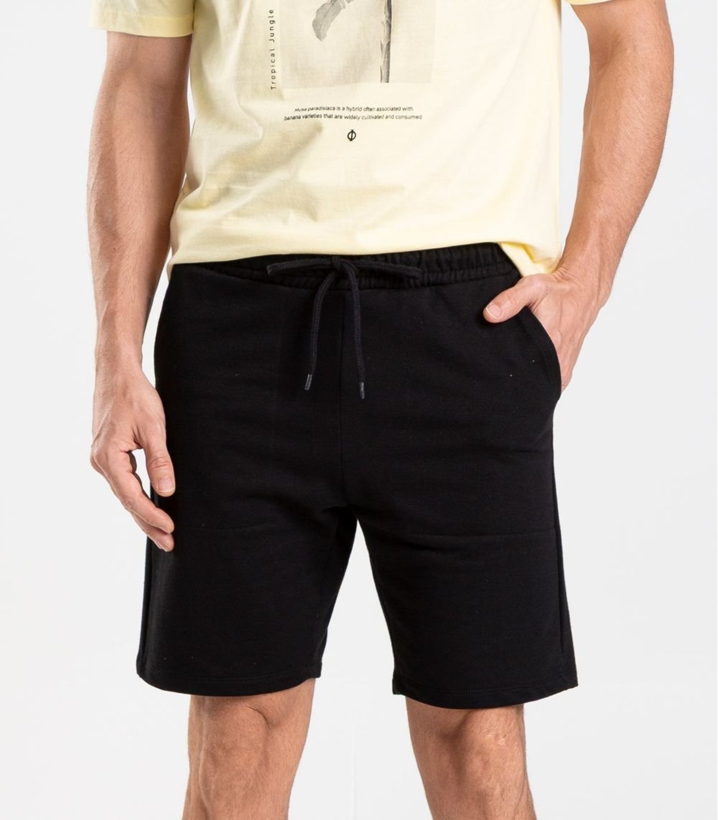 Vista 3 Bermuda em Moletom Masculina Diametro preto Diametro preto