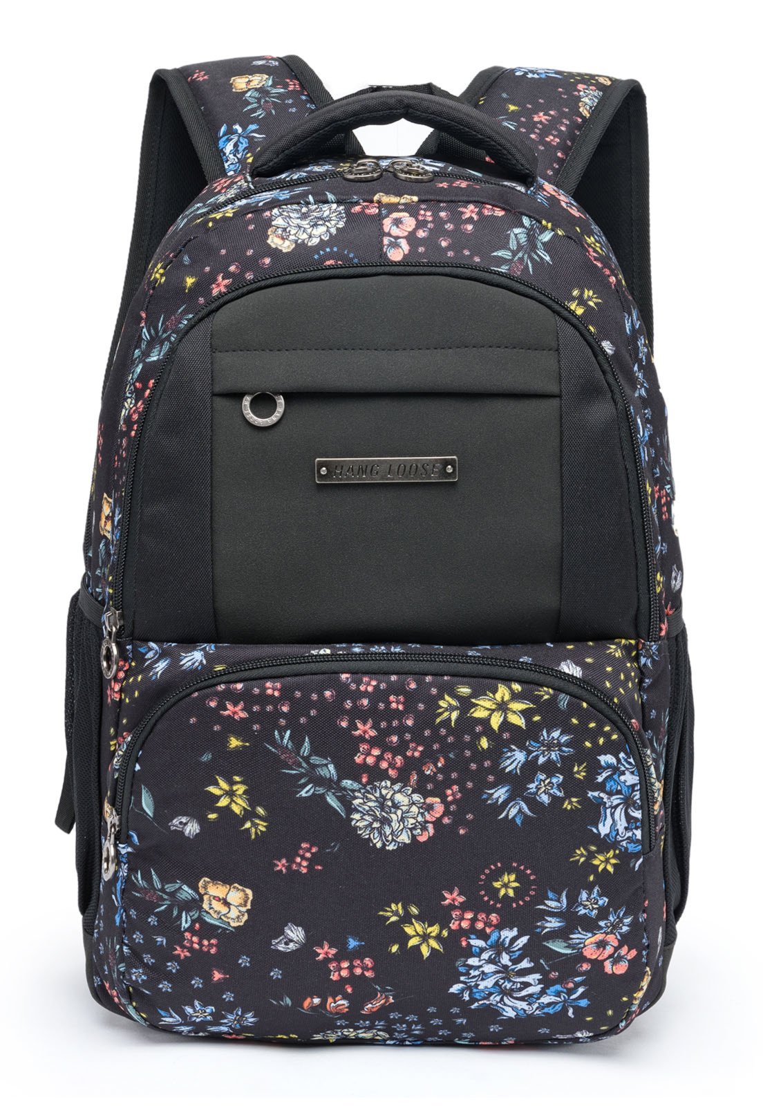 Mochila Preta Florida Hang Loose Boheme Feminina