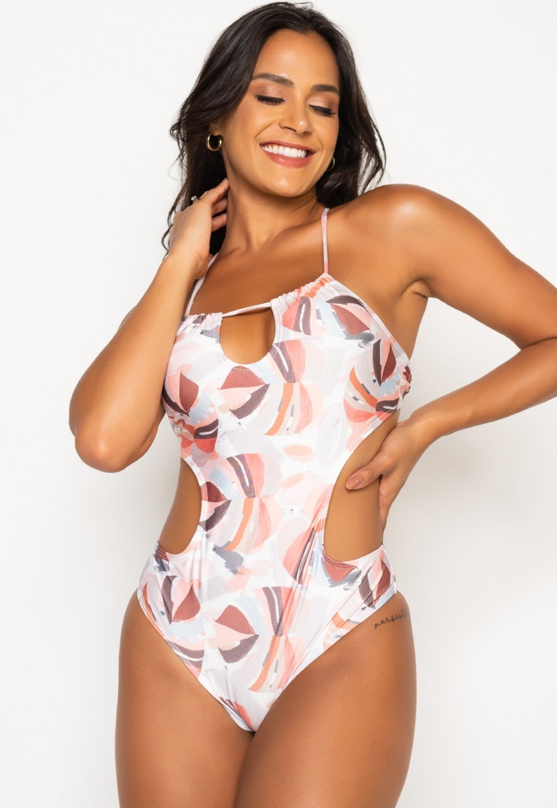 Maiô Feminino Engana Mood Modas Mamãe Estampado Praia Verão 153 Cinza