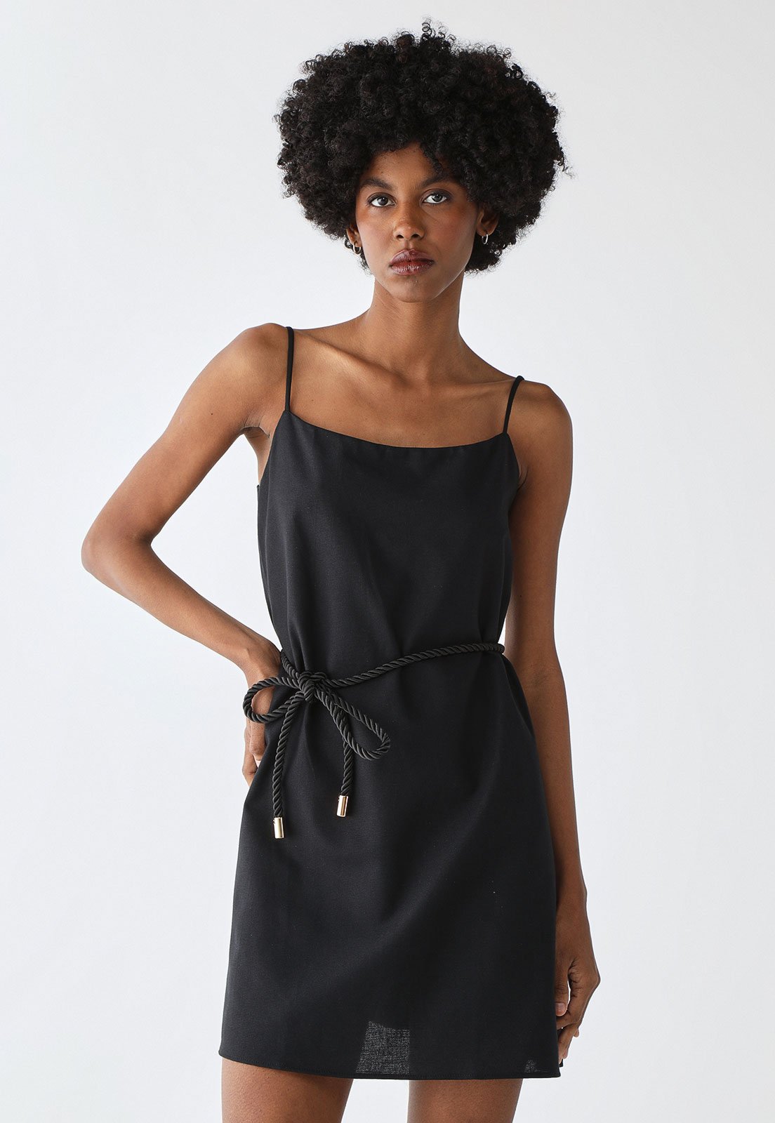 Vista 2 Vestido Lança Perfume Curto de Alças Lança Perfume preto