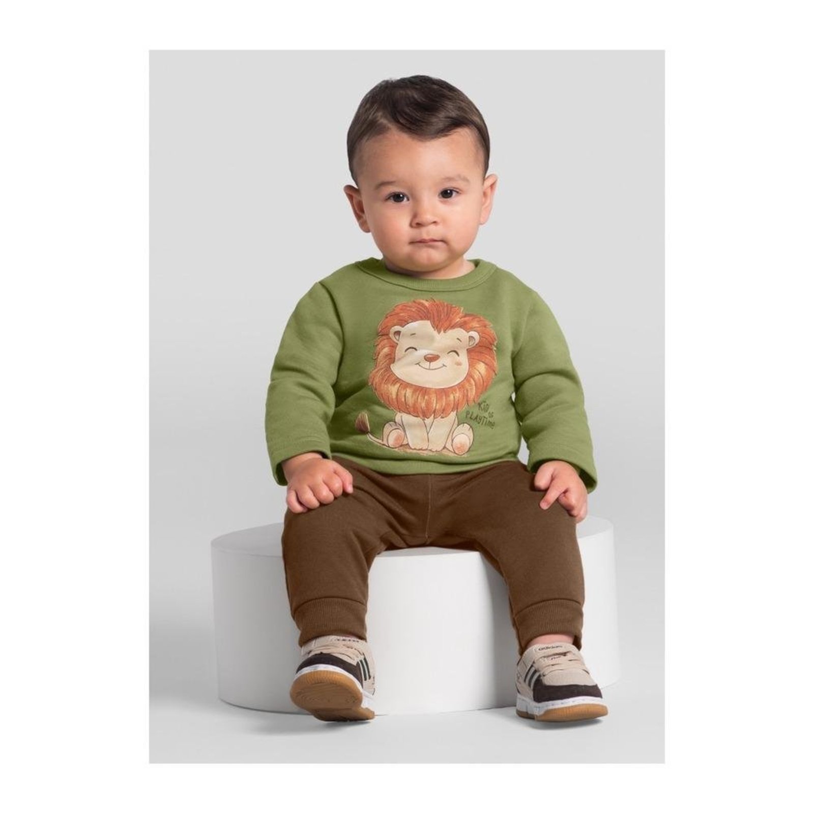 Infantil - Conjunto menino em moletom Brandili Baby G Verde