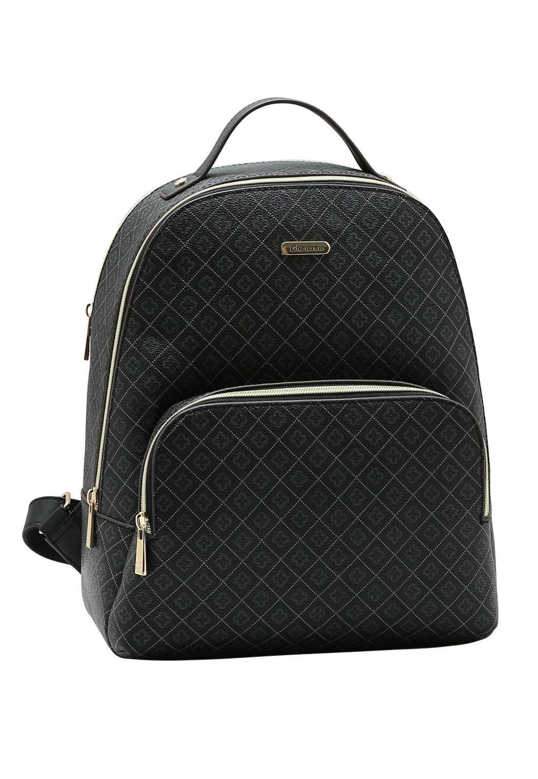 Mochila Feminina Chenson Elemento Gráfico 8485606 Preto