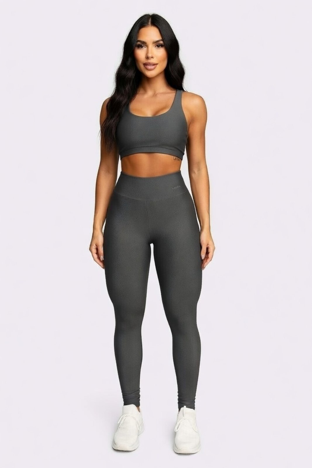 Vista 3 Calça Leggings Academia D Bell Fitness Cós Alto D BELL OUTLET FASHION cinza D BELL OUTLET FASHION cinza