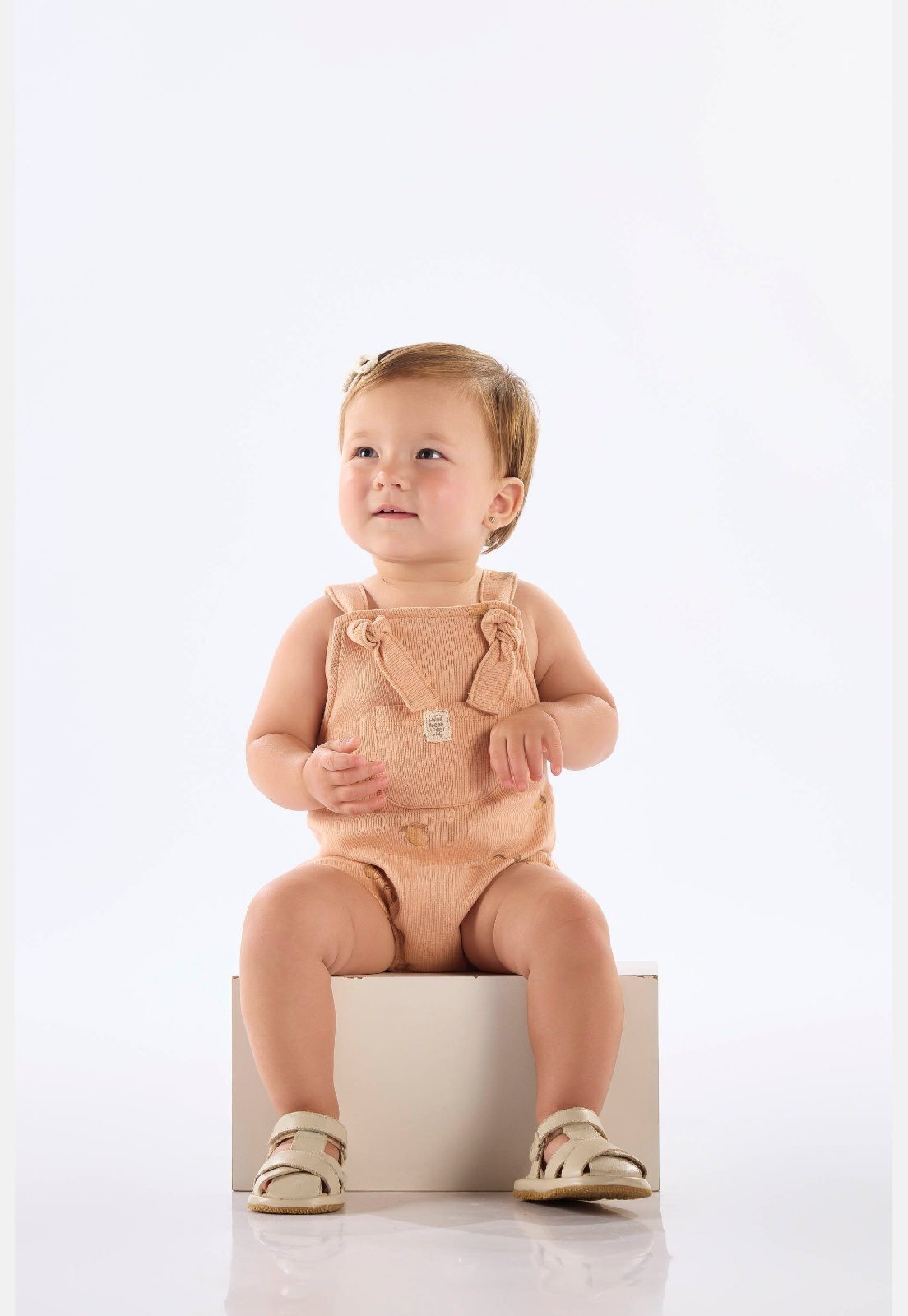 Infantil - Jardineira Unissex em Ribana Up Baby Marrom