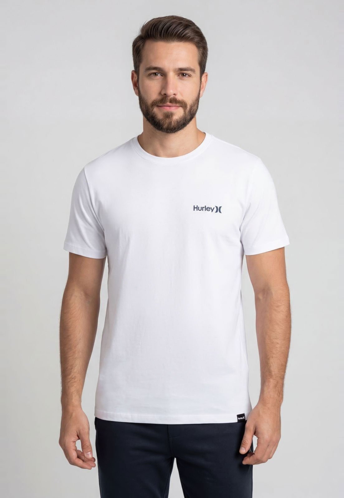 Camiseta Masculina Hurley Gola Redonda Branca