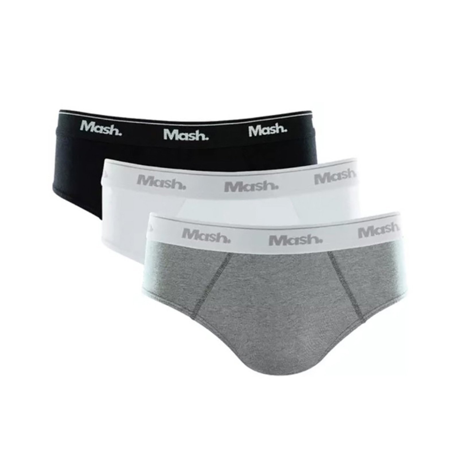 Kit 3 Cuecas Slip Mash 010.04 Algodão Cinza