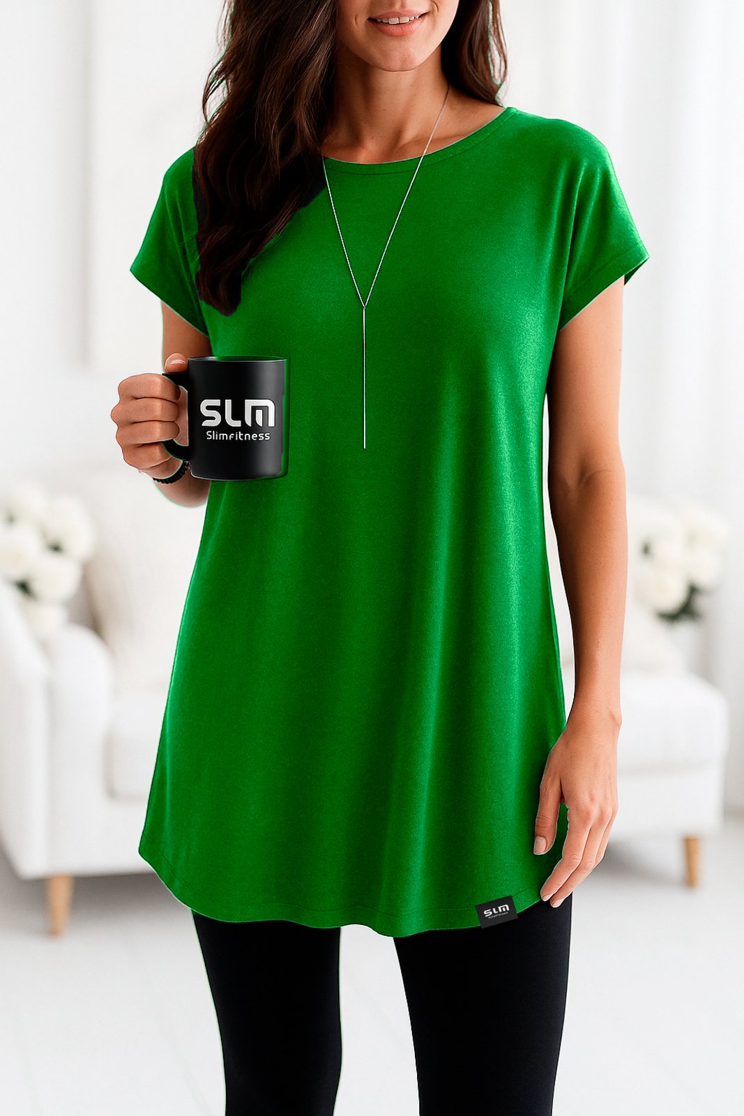 Vestido Camisetão Slim Fitness Feminino Casual Verão – Verde
