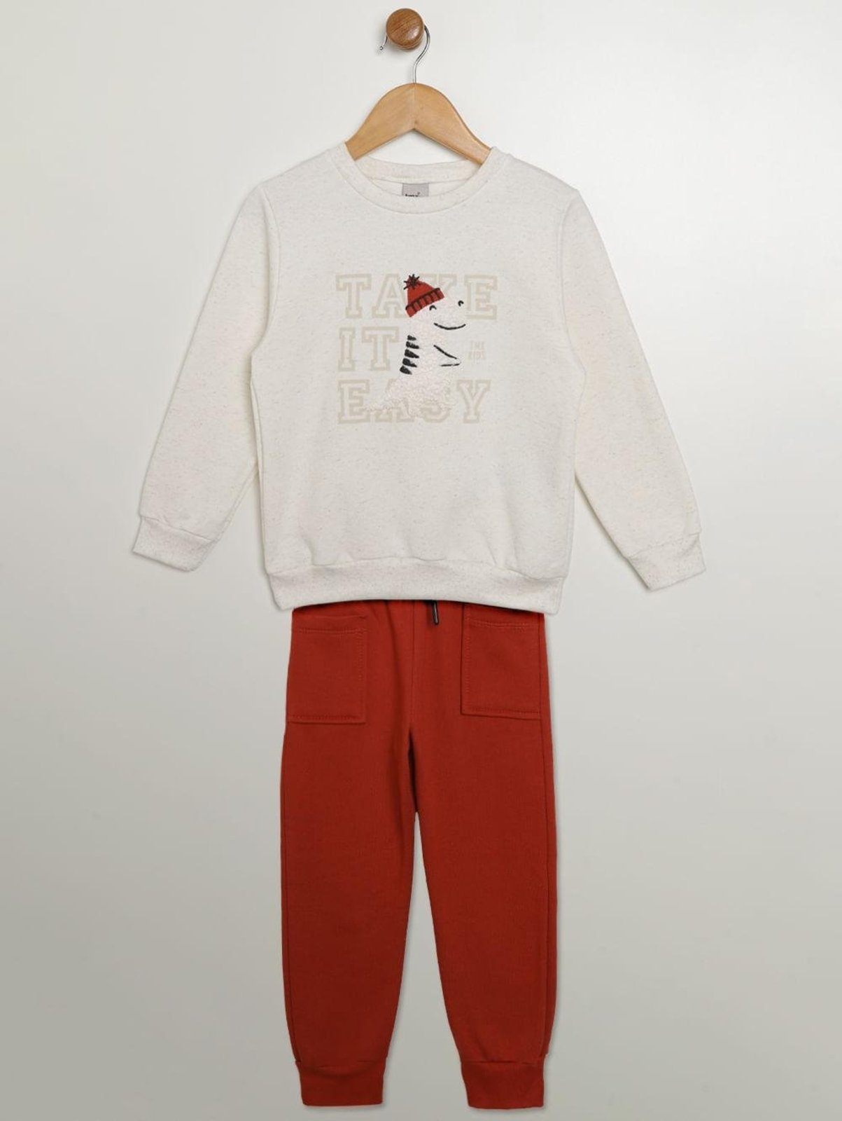 Infantil - Conjunto Longo Estampado Para Menino- OFF WHITE