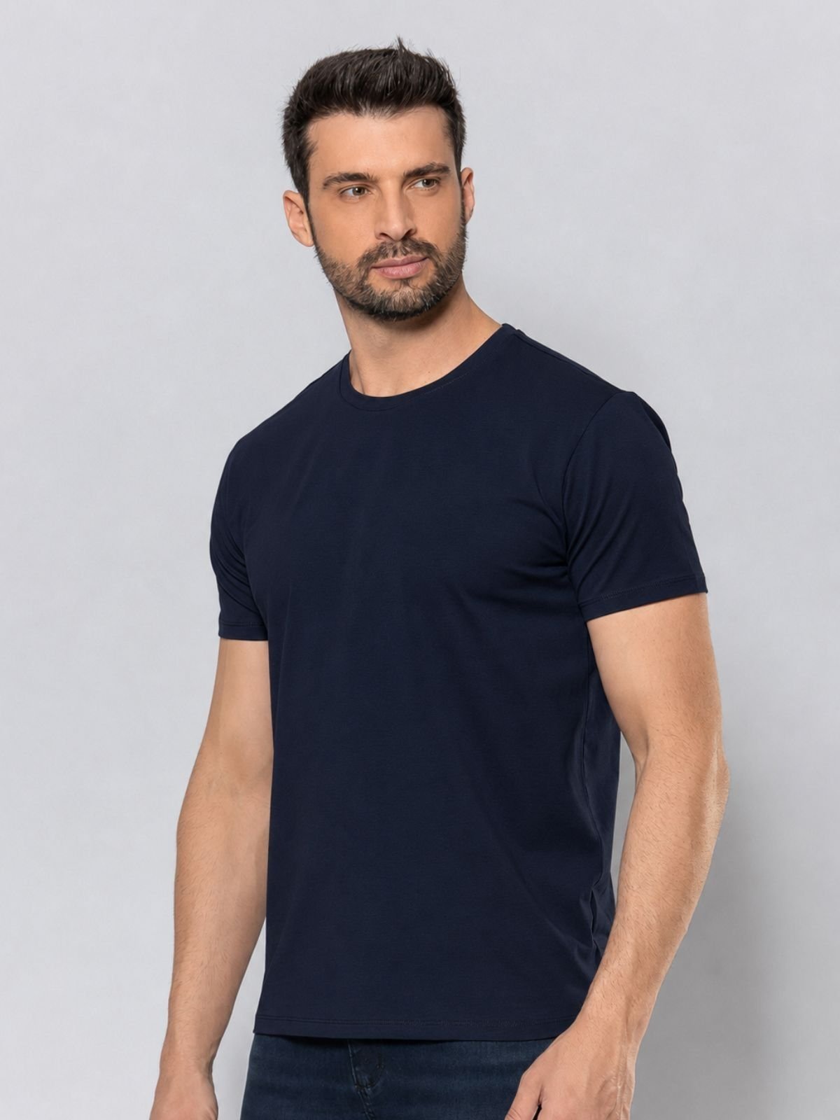Camiseta Masculina Básica Algodão com Elastano Tech Modal com Elastano Crocker