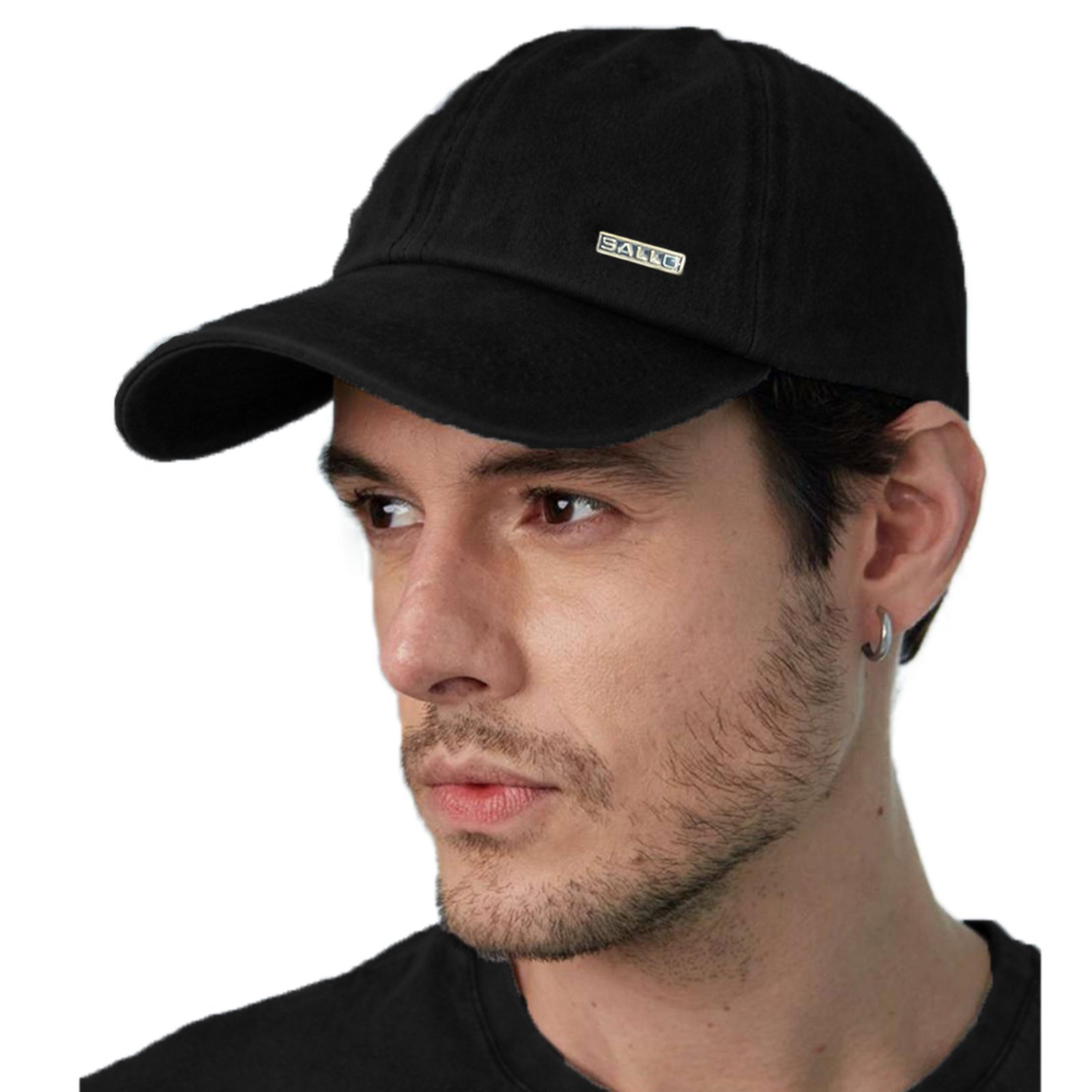 Vista 2 Boné Sallo Aba Curva Com Logo de Ferro OriginalPreto Sallo preto