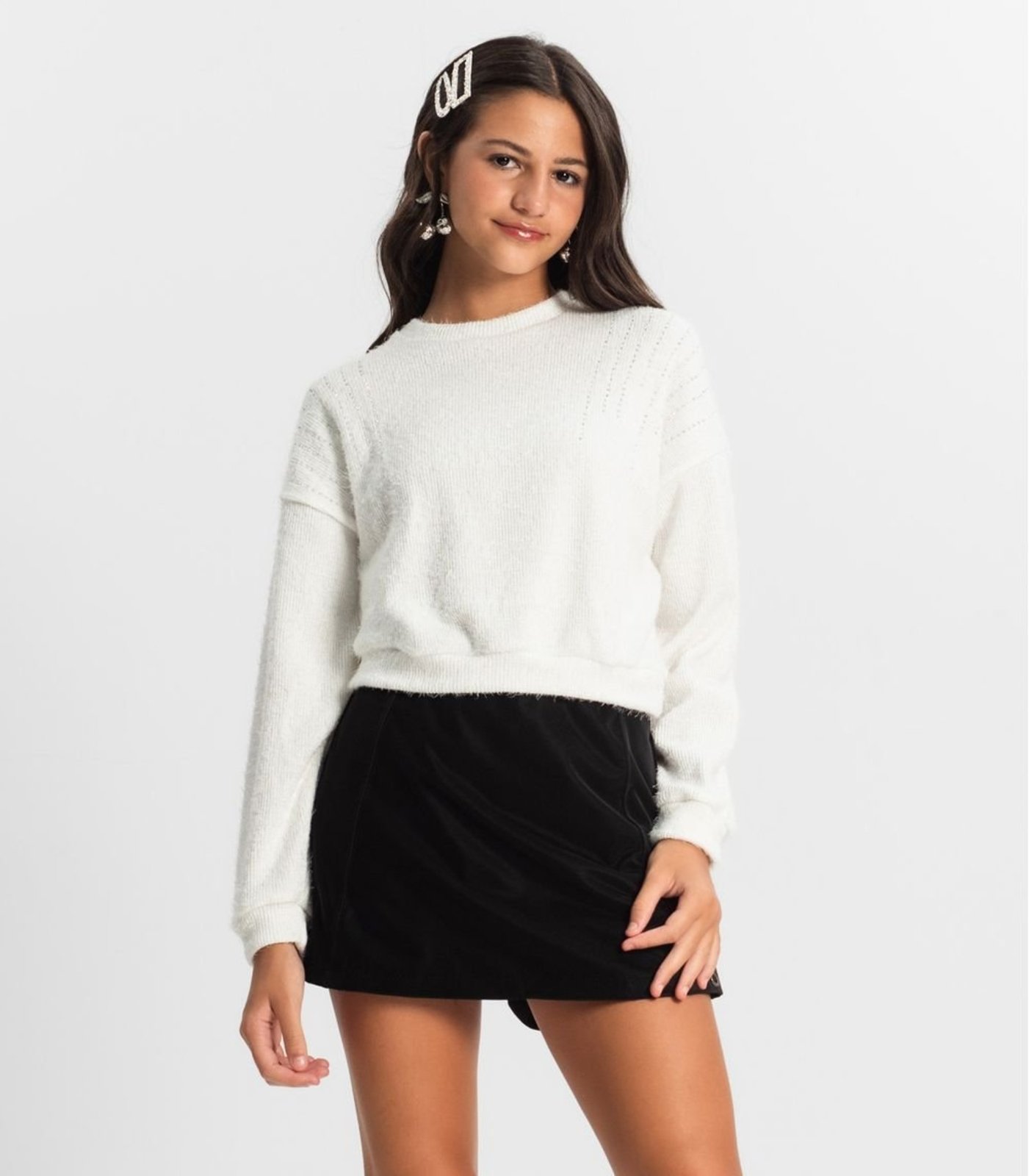 Infantil - Blusão Juvenil Feminino Em Tricot Minty Bege