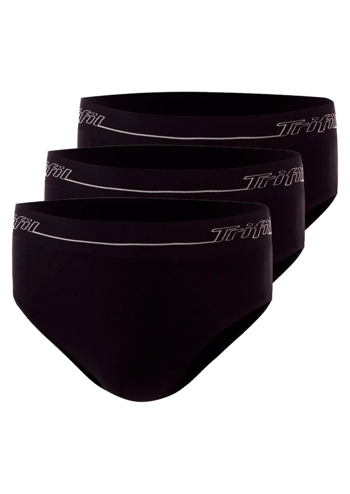 Kit com 3 Cuecas Slip Trifil 0543 Preto