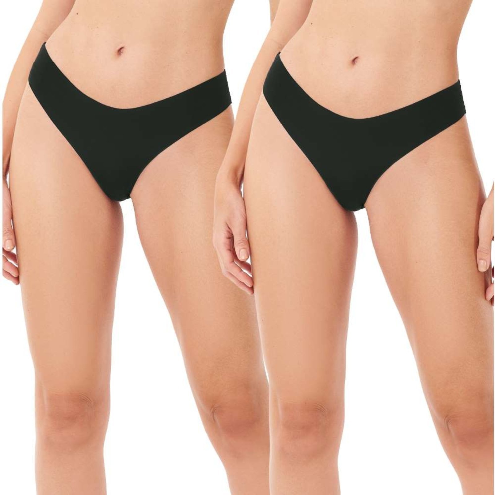 Kit 2 Peças Calcinha Tanga Corte à Laser Preta