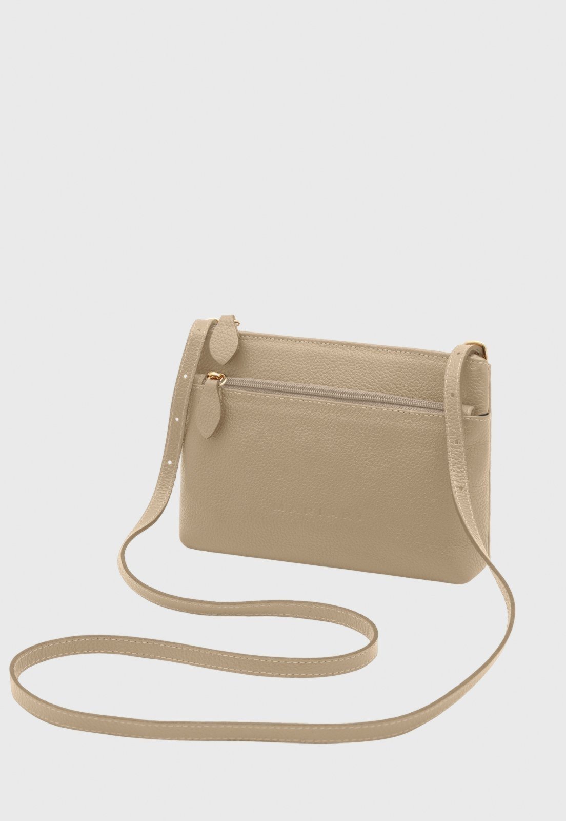 Bolsa Transversal de Couro Mariart Ágata Aveia