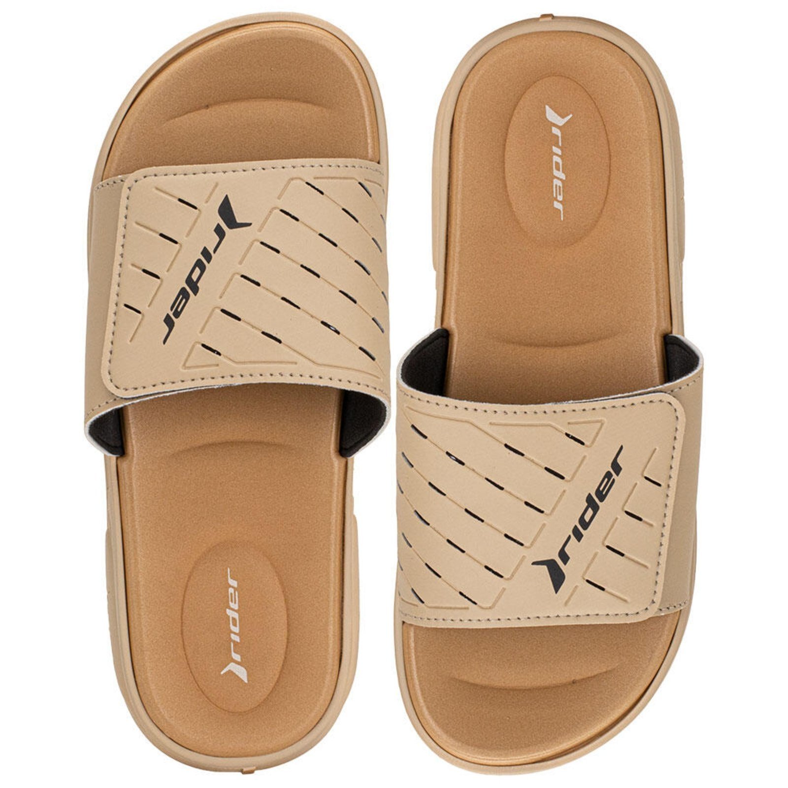 Chinelo Masculino Slide R Soft Plus Rider 12529 3292529 Bege