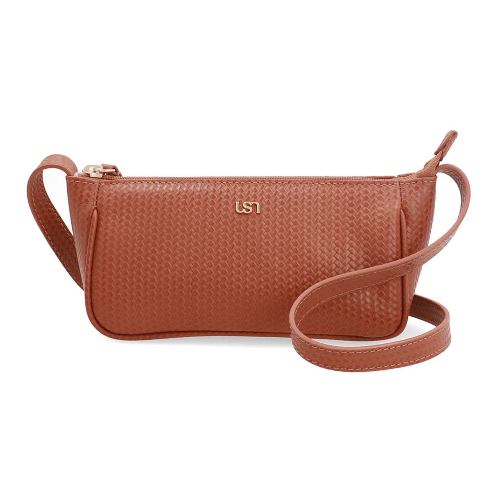 Bolsa Tiracolo Couro Tressê Marrom