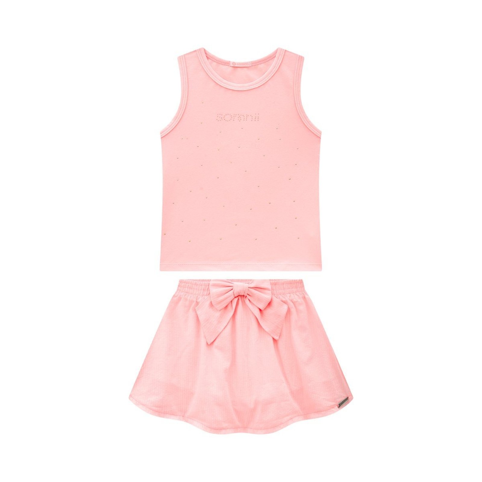 Infantil - Conjunto Feminino Regata e Saia com Short Interno