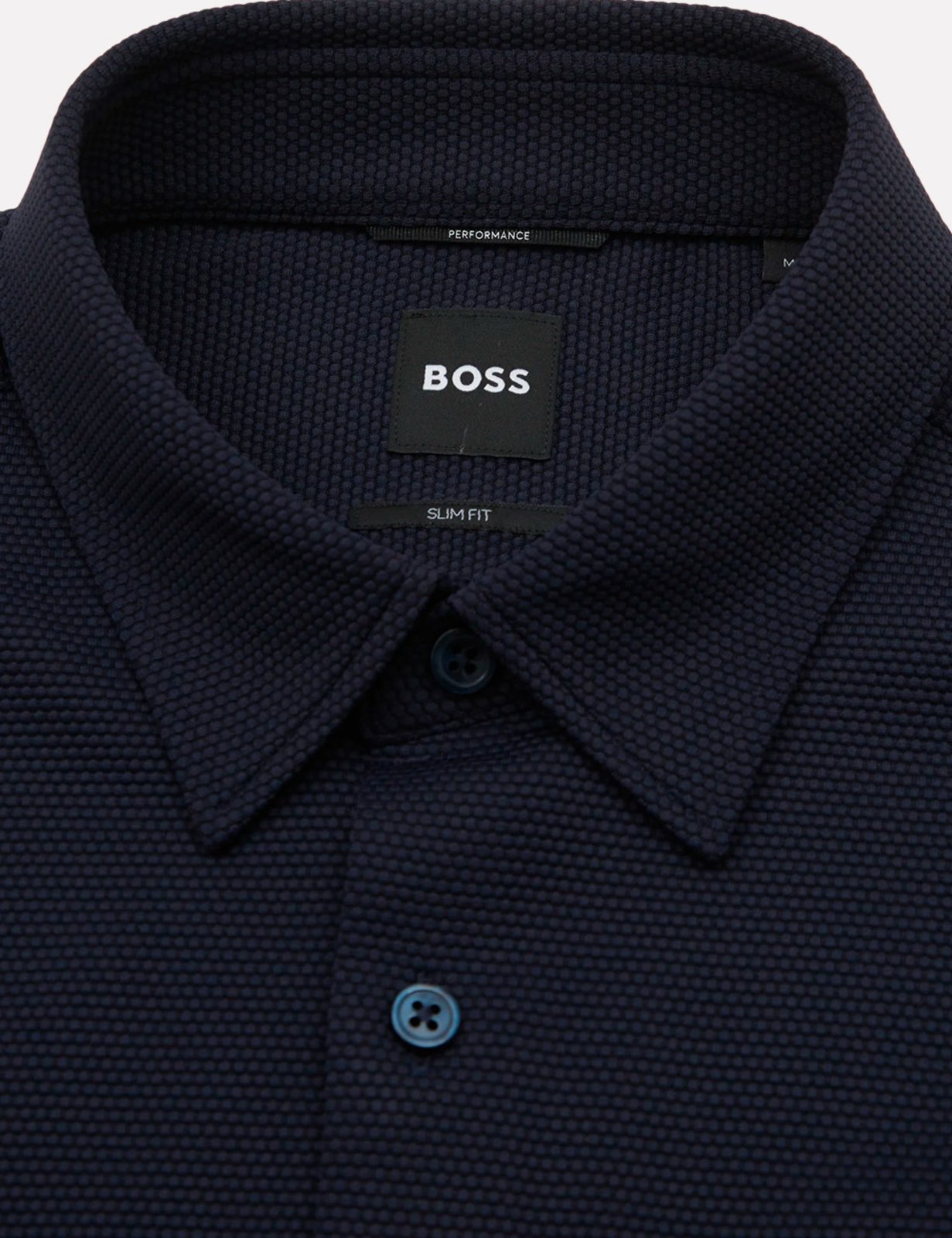 Vista 3 Camisa Hugo Boss Masculina Slim Fit P-Roan-K-F-261 azul marinho azul marinho