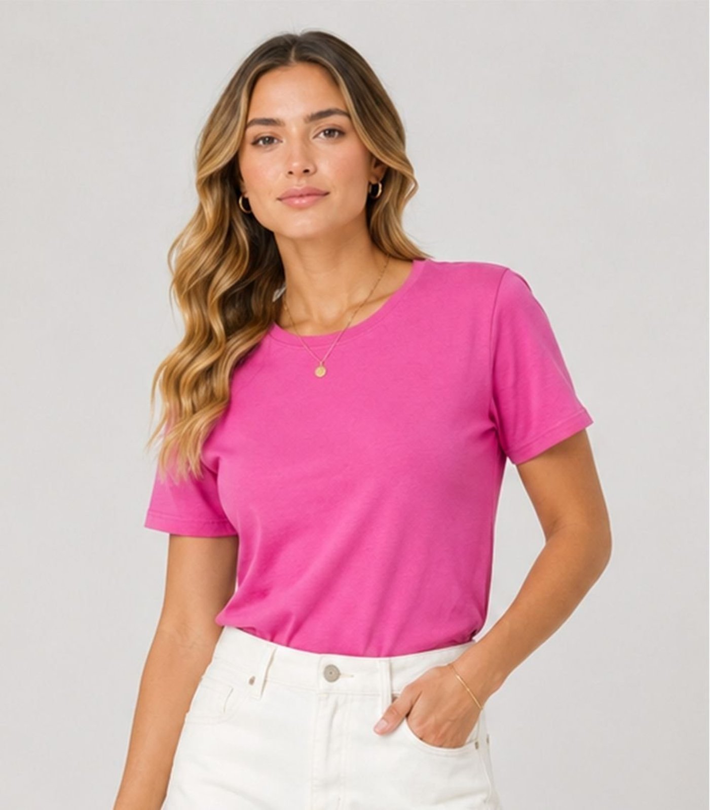 Blusa Feminina Meia Malha 30 Básica KO Rosa