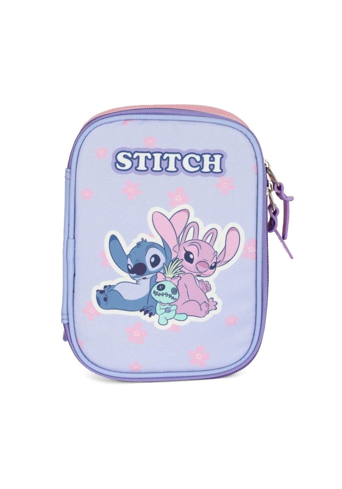 Vista 2 Infantil - Estojo Box Médio 100 pens Stitch Disney Luxcel roxo Luxcel roxo