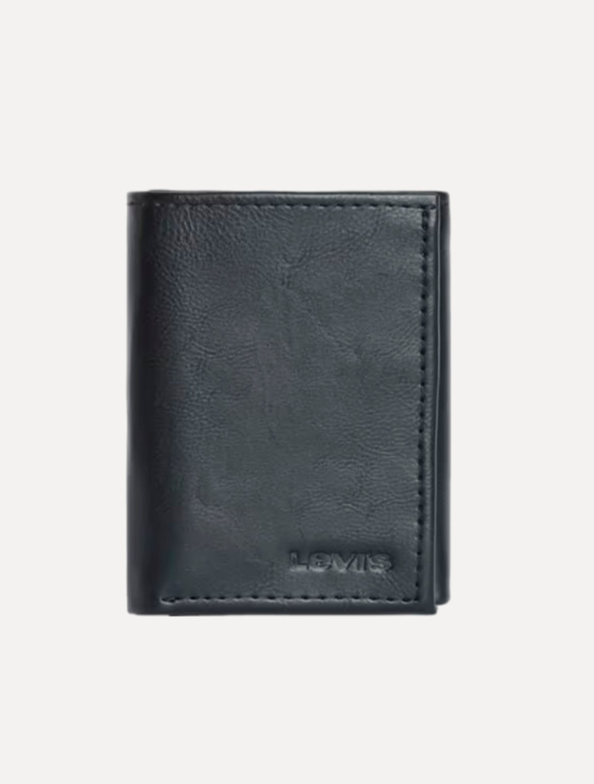 Vista 2 Carteira Levis Masculina Couro Vertical Slim Trifold Preta preto Levis preto