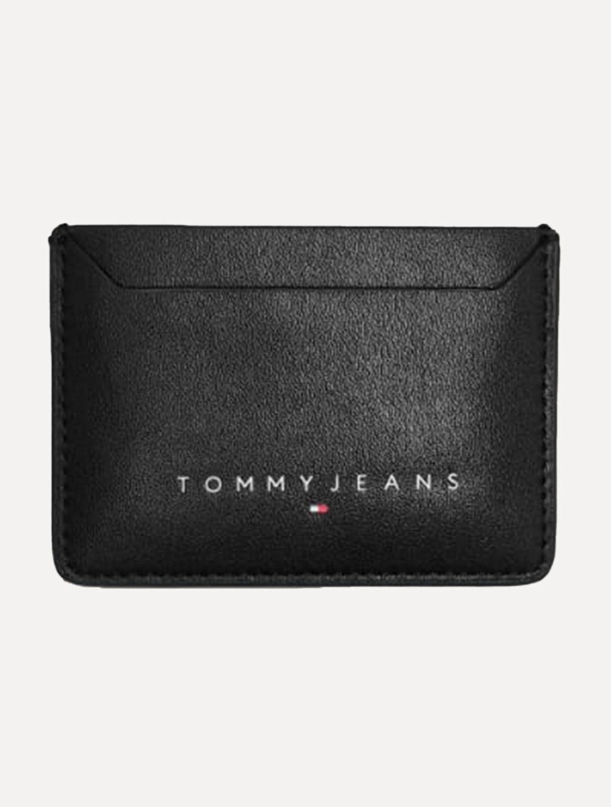 Carteira Tommy Jeans Porta Cartão Couro Core Logo Preta