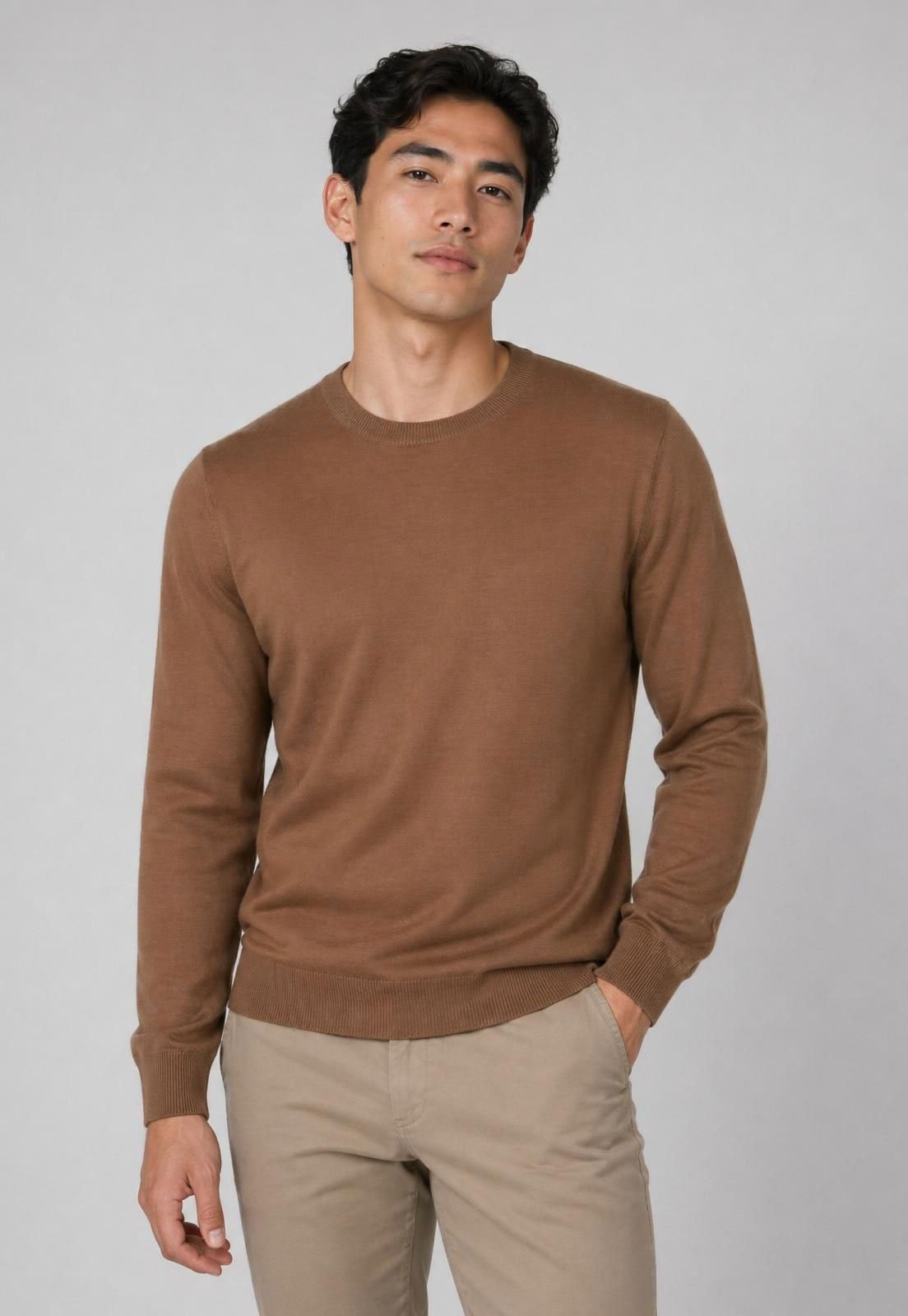 Suéter Masculino Broken Rules Gola Redonda Marrom