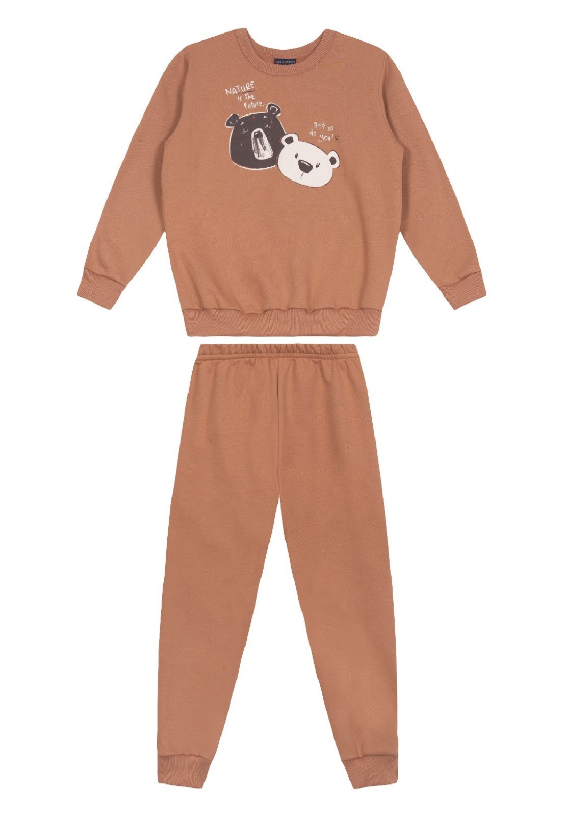 Infantil - Conjunto para Menino de Blusão e Calça Guloseima Marrom