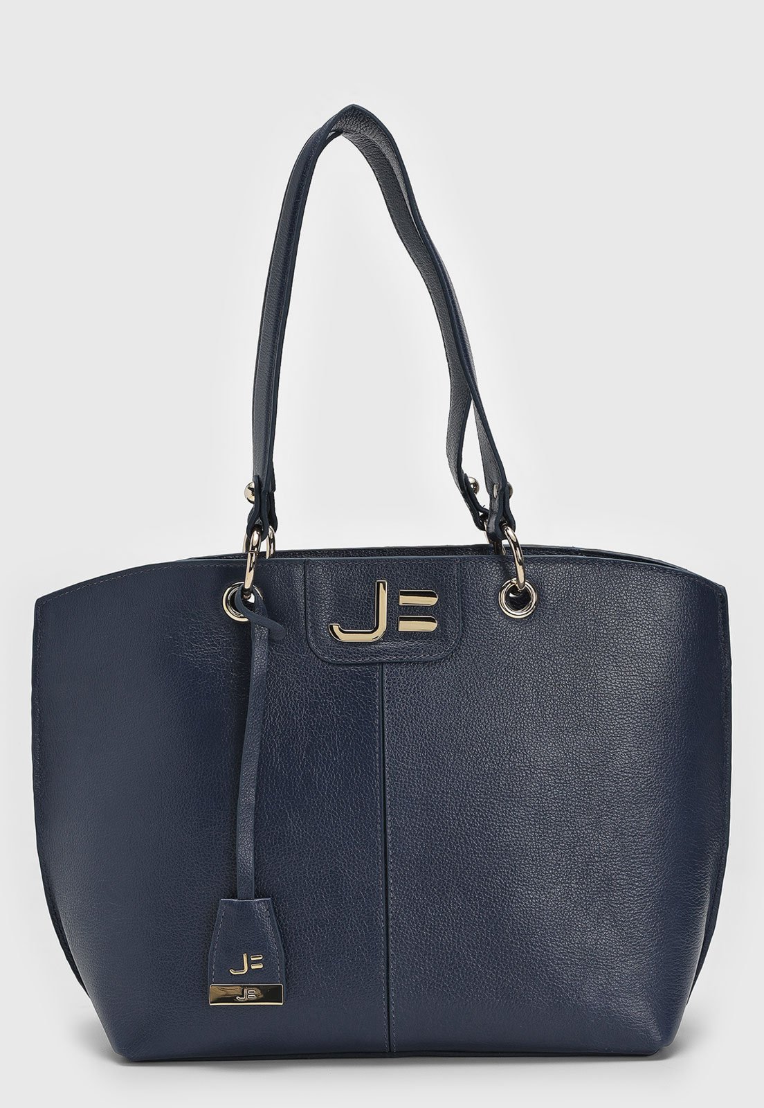 Bolsa Tiracolo Jorge Bischoff Logo Metalizado Azul-Marinho