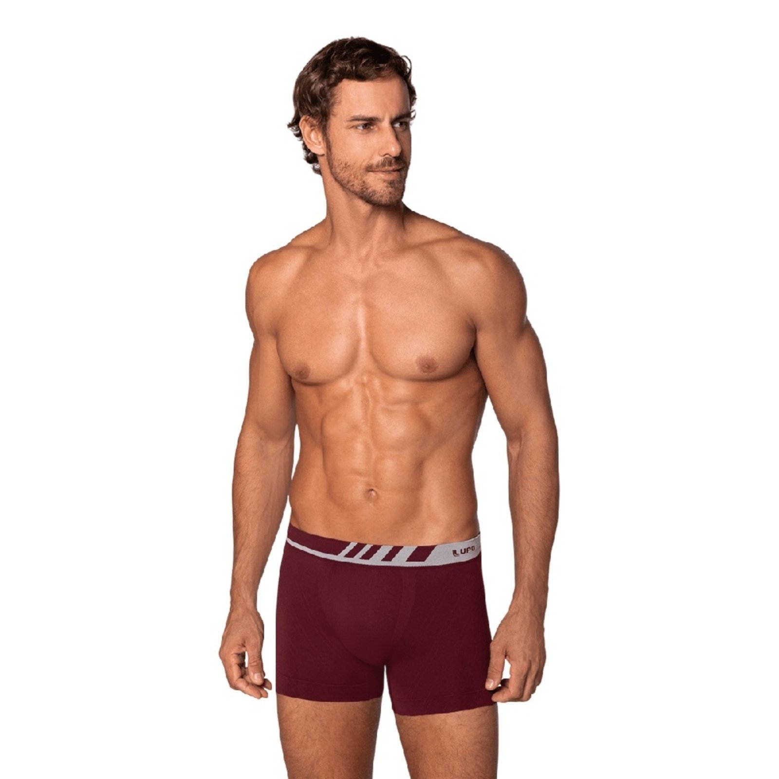 Vista 2 Cueca Lupo Boxer Microfibra Cós Com Chanfro - 0 vermelho Lupo vermelho