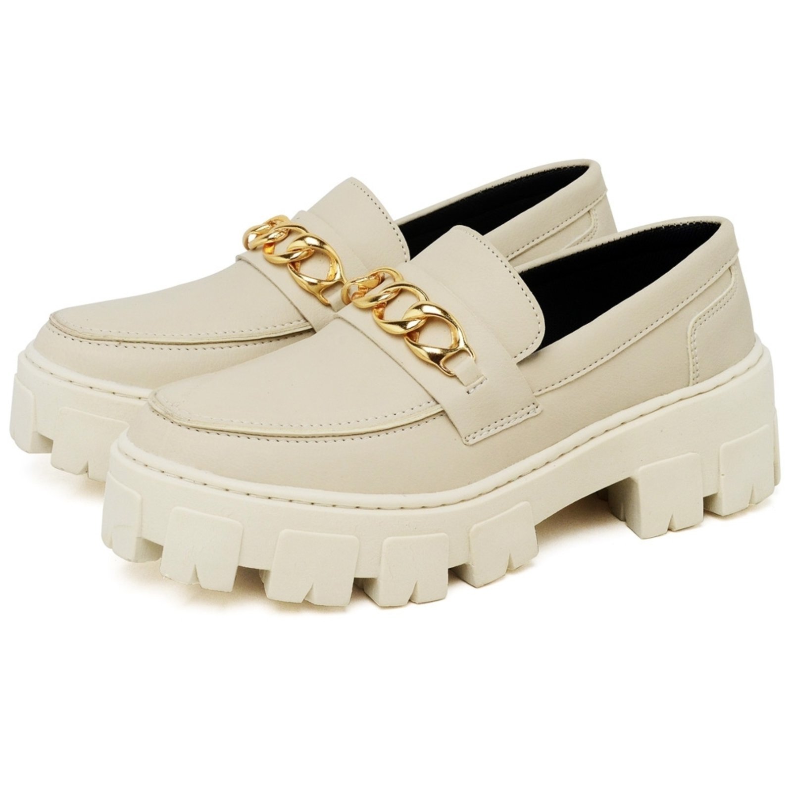 Sapato Feminino Mocassim Okford DUBUY 1413FG Areia