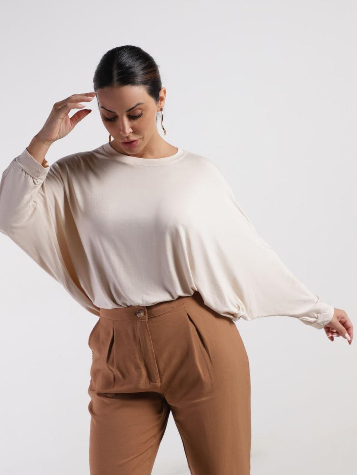 Vista 2 Blusa Manga Morcego Autentique Feminina OFF WHITE off-white white Autentique off-white white