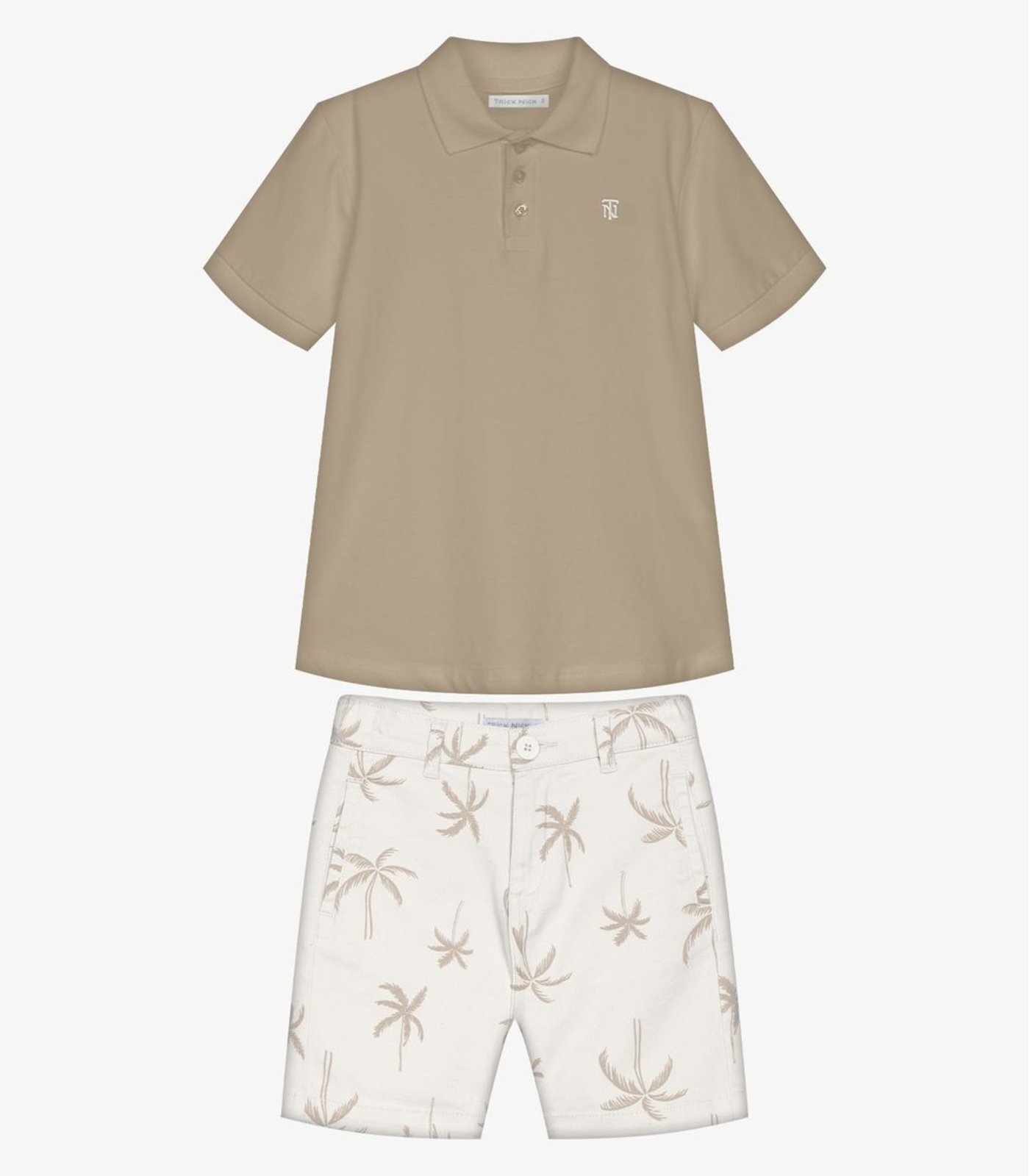 Infantil - Conjunto Polo Com Bermuda Trick Nick Marrom