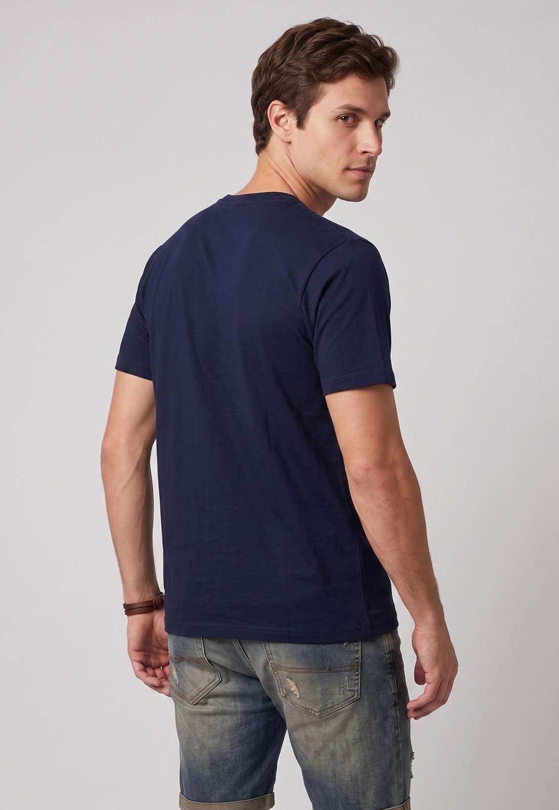 Camiseta Masculina Quiksilver Logo Azul escuro