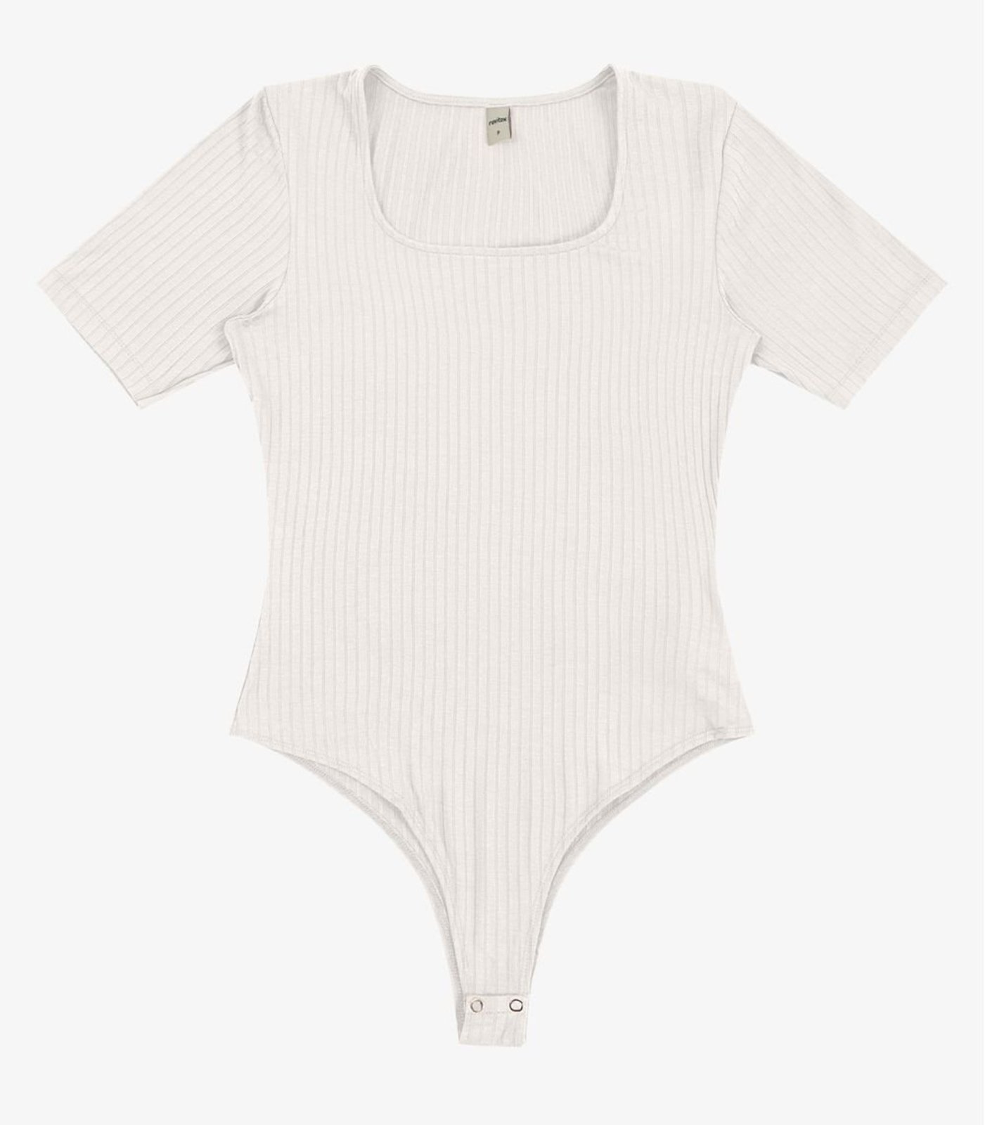 Body Feminino Gola Quadrada Ribana Rovitex Bege
