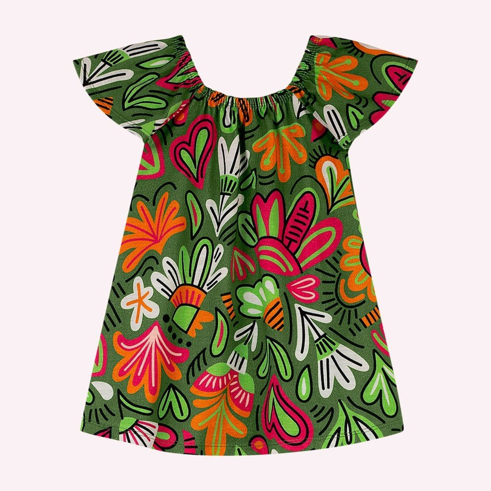 Infantil - Vestido Menina Flores Nanai