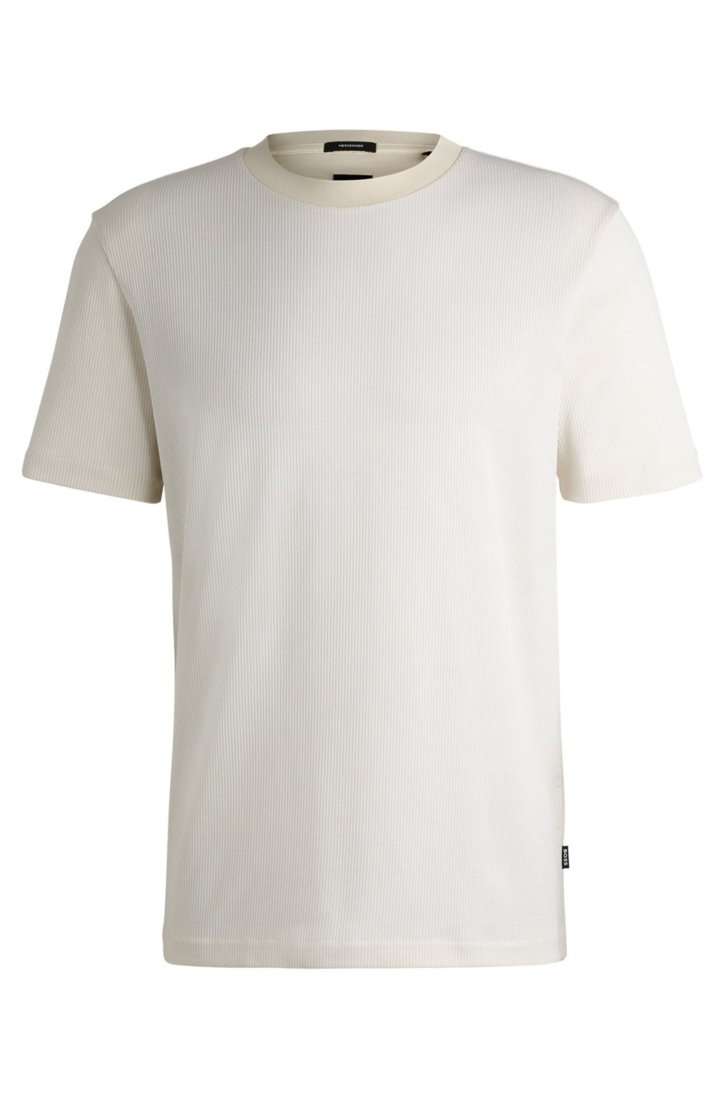 Camiseta Regular-Fit Em Algodão Estruturado Bege – EG-XL