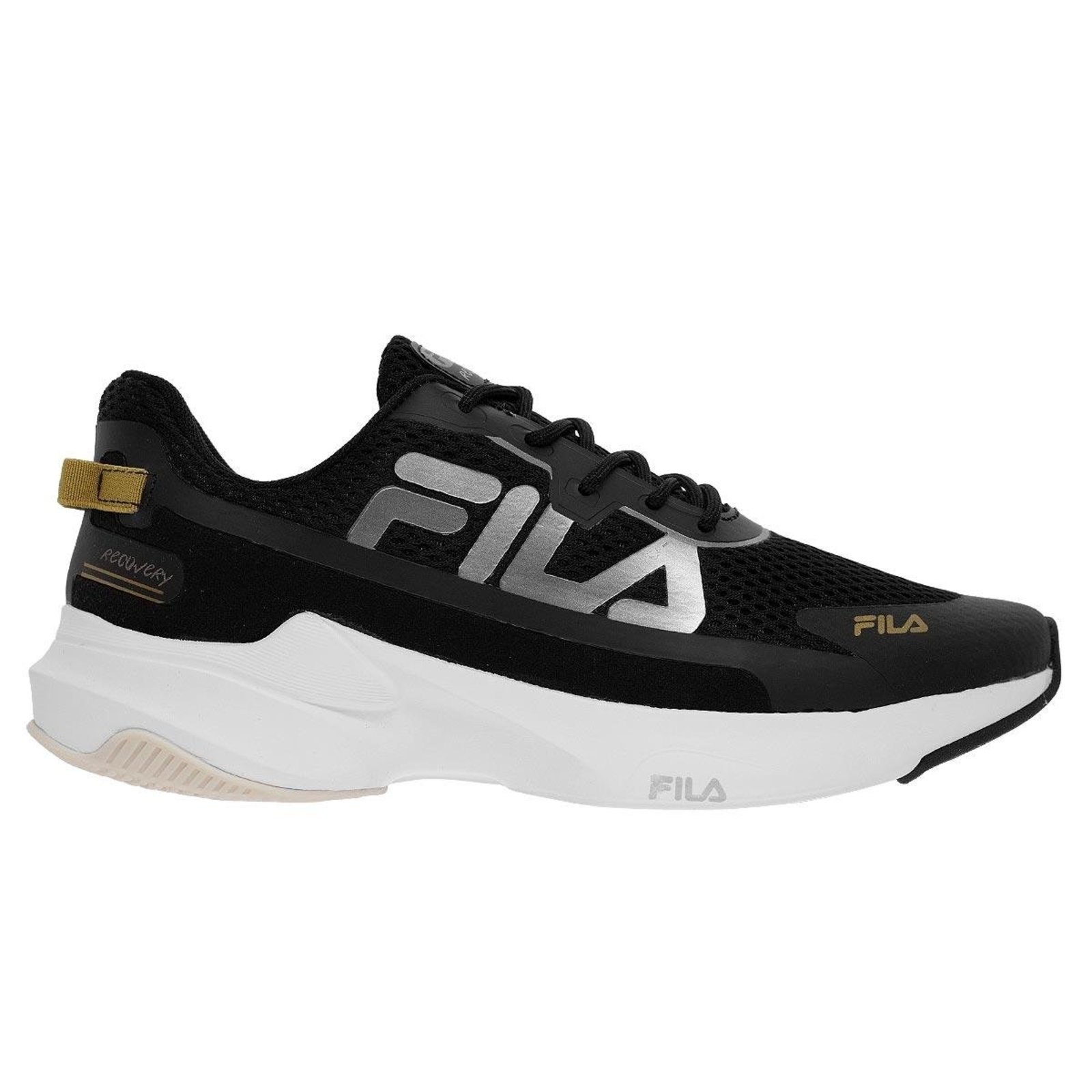 Tênis Esportivo Corrida Feminino Fila Recovery 1400824 Preto
