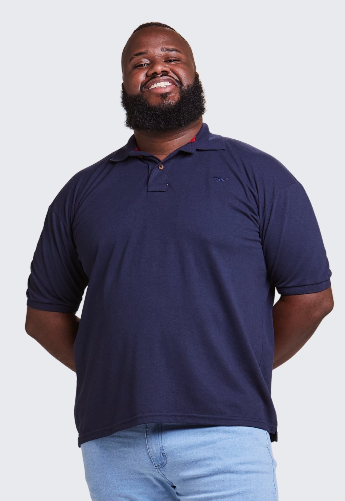 Camisa Polo Masculina Algodão Plus Size Daze Modas Azul Marinho