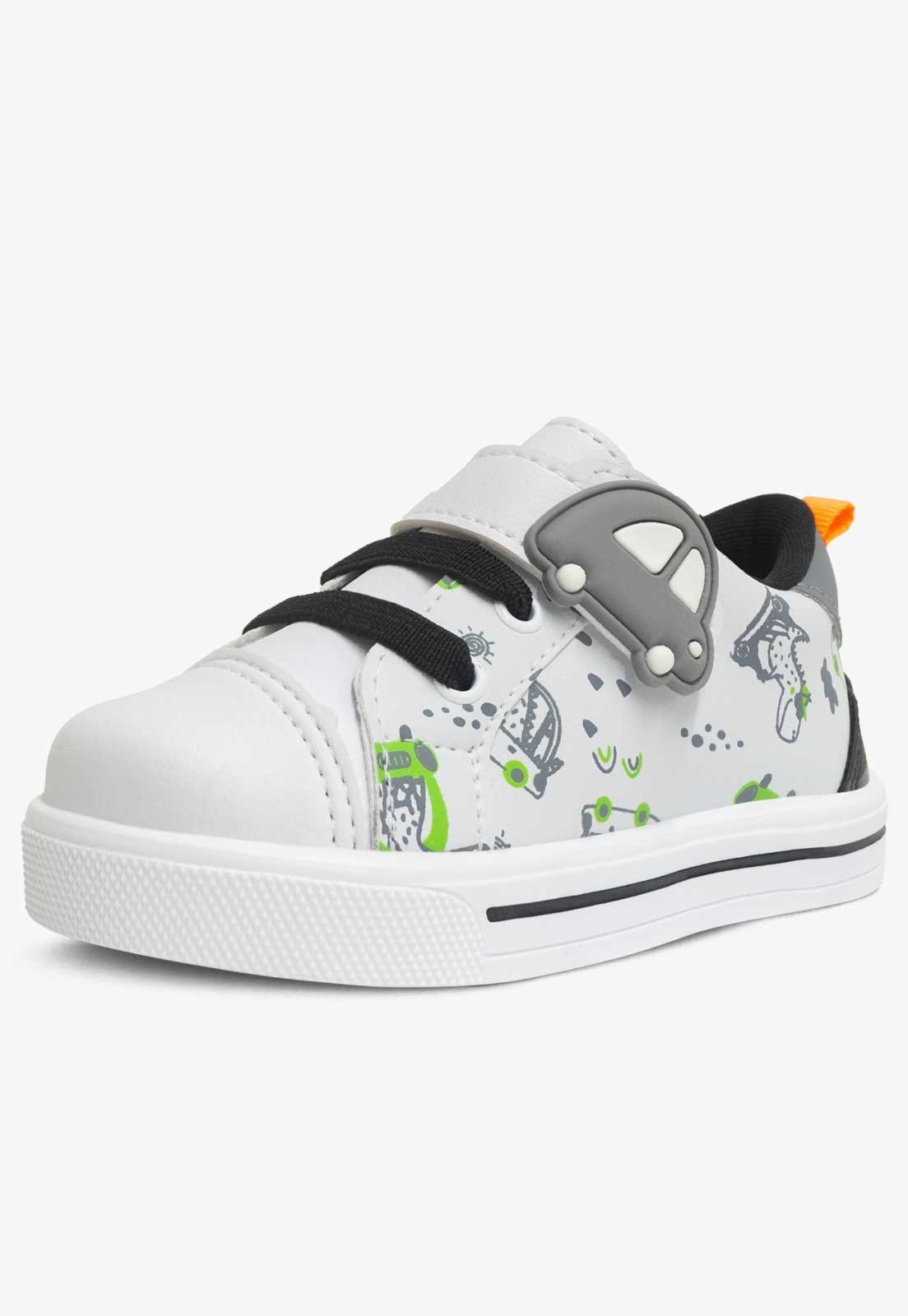 Infantil - Tênis Pópidi Calce Fácil Menino Casual Branco