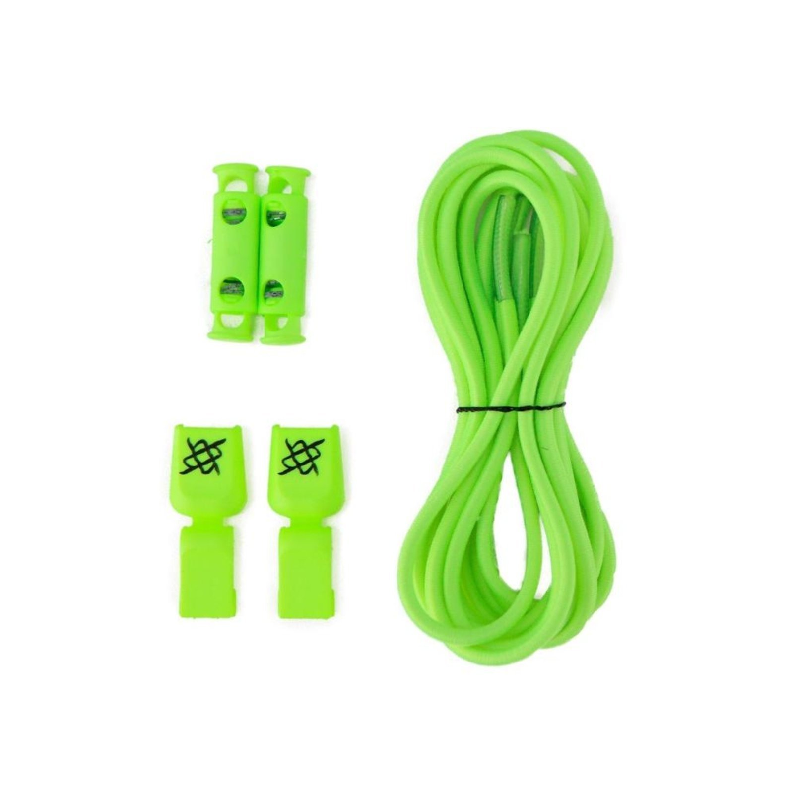 Cadarço Elástico HUPI LACES Verde Neon Liso Verde